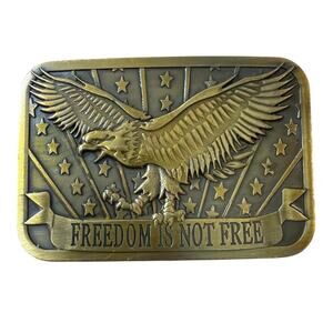 Freedom Is Not Free Belt Buckle Eagle Stars Stripes Patriot 2014 Sponsor America